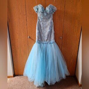 Blue Tarik Ediz Size 2 Mermaid dress